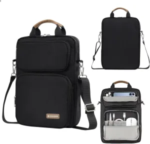 10-13 Inch Tablet Sleeve Bag, Ipad Bag for 13 In/11 in New iPad Pro M4 & 13 in Air M2 2024,iPad Pro 12.9 M2&M1,Ipad 10.9,Galaxy Tab S8 /S9  12.4,with Removable Shoulder Strap(Black)