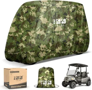 10L0L Waterproof Golf Cart Cover, Universal Fit for Yamaha, EZGO, Club Car & Honda, All-Weather 2/4/2 2 Passenger Protection with Three Zipper Doors