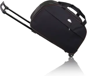23 Inch Rolling Duffel Bag with Wheels Trolley Bag Hand Luggage Travel Duffel Bag (Black)
