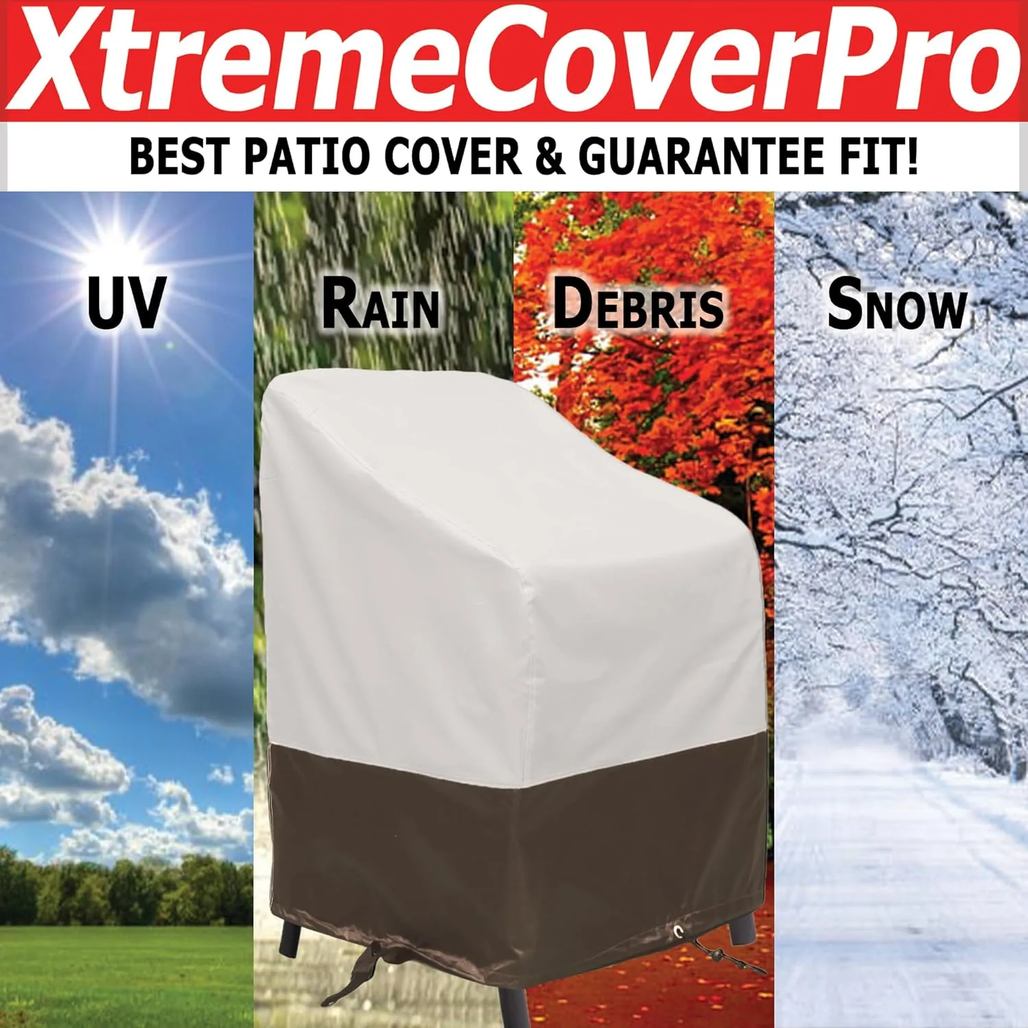 24D x 24W x 36H UV-proof Waterproof Furniture Patio Cover 520D beige brown two tone 24x24x36 breathable dust proof sofa table chair storage bar high chair color black sectional armless 2pack
