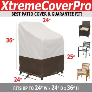 24D x 24W x 36H UV-proof Waterproof Furniture Patio Cover 520D beige brown two tone 24x24x36 breathable dust proof sofa table chair storage bar high chair color black sectional armless 2pack