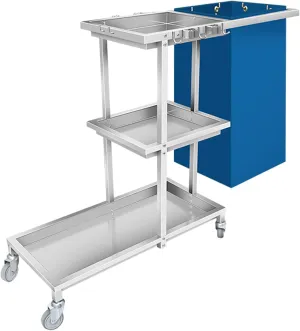 3tier Rolling Cart Thickened and Thickened, Cleaning Cart with Wheels Strong Load-Bearing Capacity, with Oxford Cloth Bag and Silent Universal Wheel(Blue)