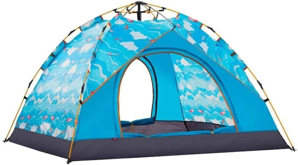 4-6 Person Automatic Camping Tent, Double-Layer Waterproof, UV-Resistant, Portable Family Outdoor Hiking Tent