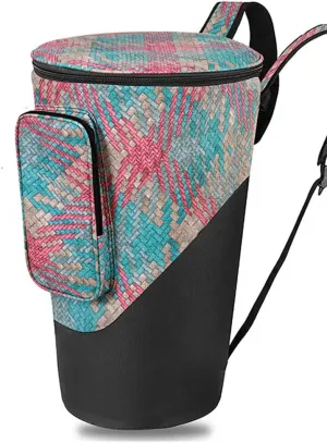 8/10/12/13 Inch Double-Shoulder African Drum Bag, Thickened with Cotton, Personalized Tambourine Backpack,Pink,13 inch