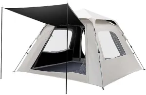 94x94x61 Inch Pop-Up Tent, 2-4 Person Family Camping Tent, Waterproof & Windproof Instant Setup Tent, Easy Assembly, Dual Doors, for Hiking, Backpacking & Outdoor Adventures