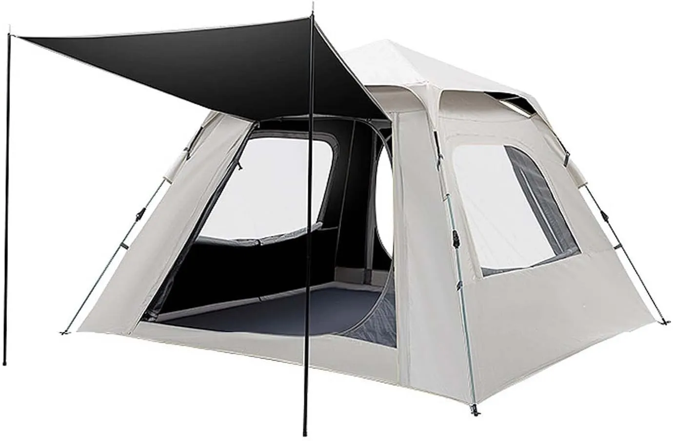94x94x61 Inch Pop-Up Tent, 2-4 Person Family Camping Tent, Waterproof & Windproof Instant Setup Tent, Easy Assembly, Dual Doors, for Hiking, Backpacking & Outdoor Adventures