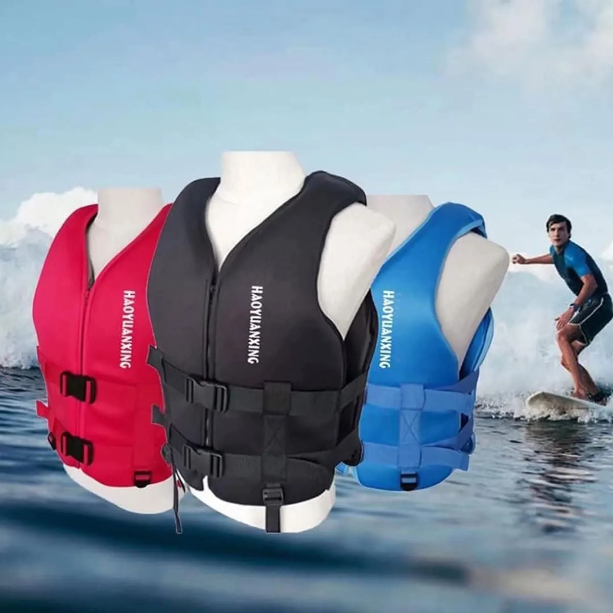 Adult Kayak Vest High Buoyancy Swim Vest Women's Men's Adjustable Safety Jacket, for Outdoor Swimming, Boating, Fishing, Surfing Pool, Beach, Boating, Lake, and More Water Sports