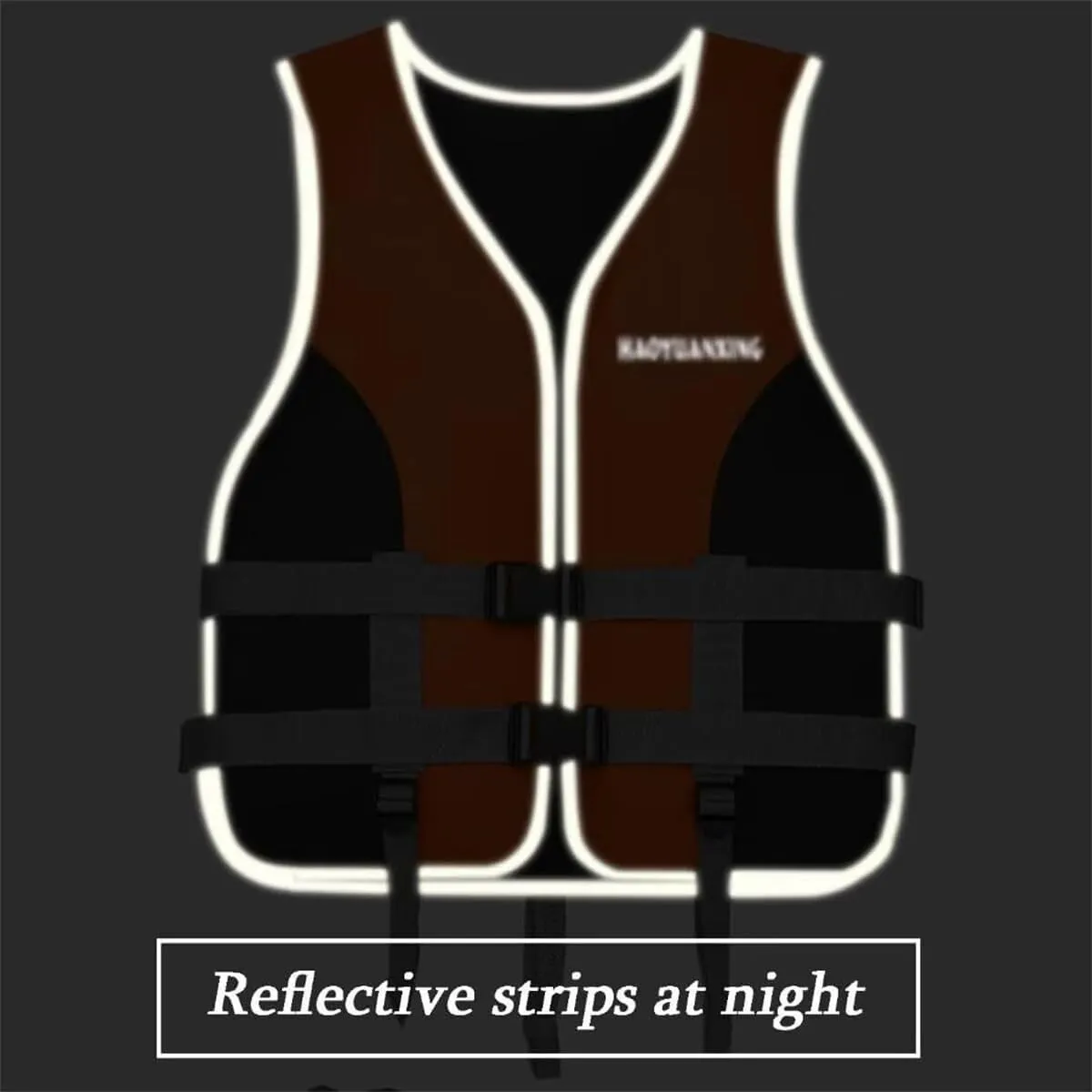 Adult Life Jacket with Quick-Release Buckles, 150N Buoyancy Vest, Heavy-Duty Oxford Fabric, Adjustable Straps and Reflective Strips, for Kayaking and Water Sports