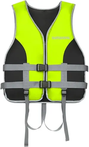 Adult Life Jacket with Quick-Release Buckles, 150N Buoyancy Vest, Heavy-Duty Oxford Fabric, Adjustable Straps and Reflective Strips, for Kayaking and Water Sports