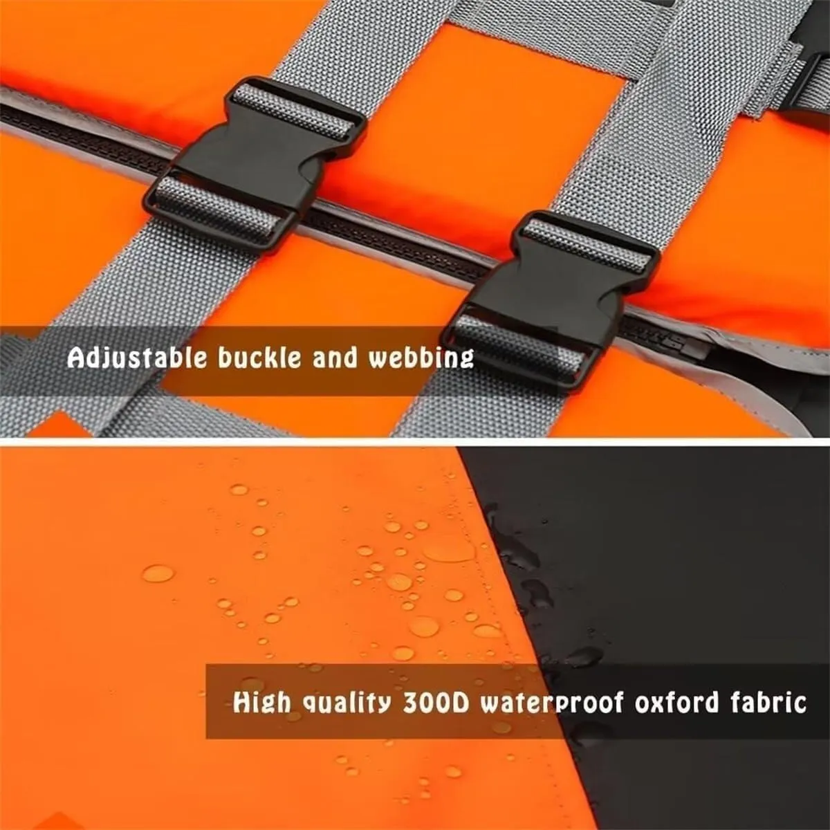 Adult Life Jacket with Quick-Release Buckles, 150N Buoyancy Vest, Heavy-Duty Oxford Fabric, Adjustable Straps and Reflective Strips, for Kayaking and Water Sports