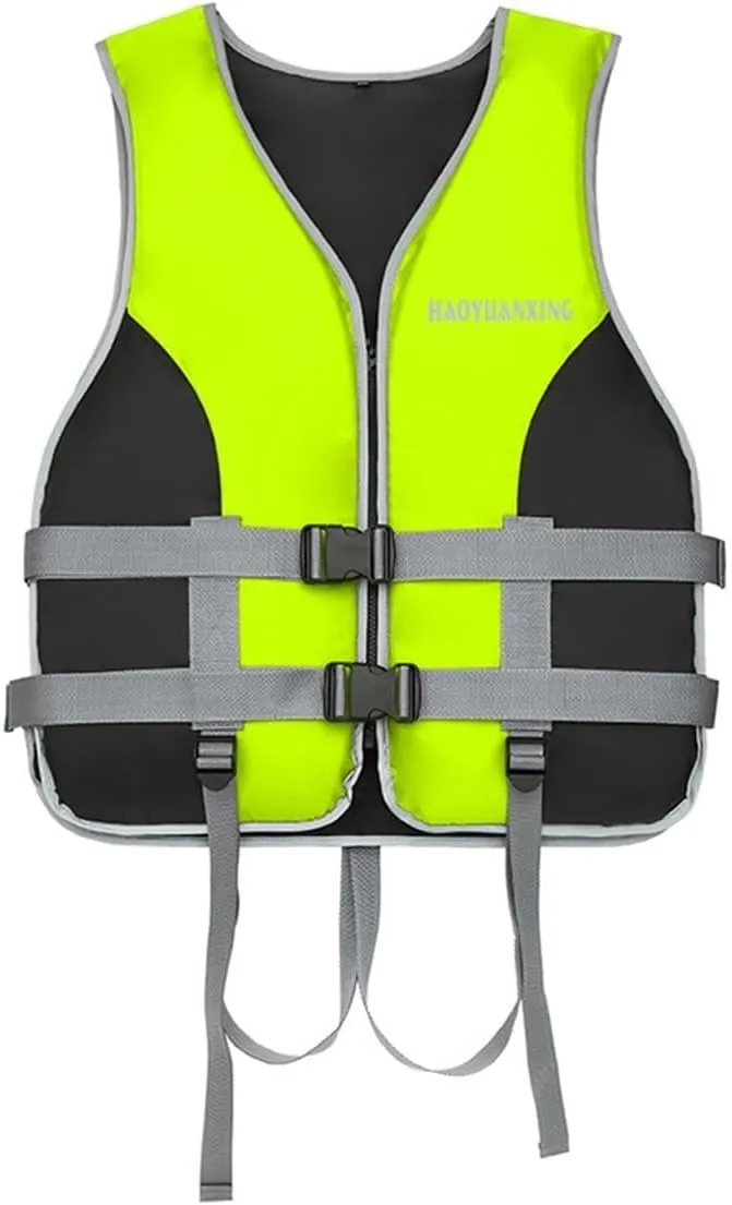 Adult Life Jacket with Quick-Release Buckles, 150N Buoyancy Vest, Heavy-Duty Oxford Fabric, Adjustable Straps and Reflective Strips, for Kayaking and Water Sports