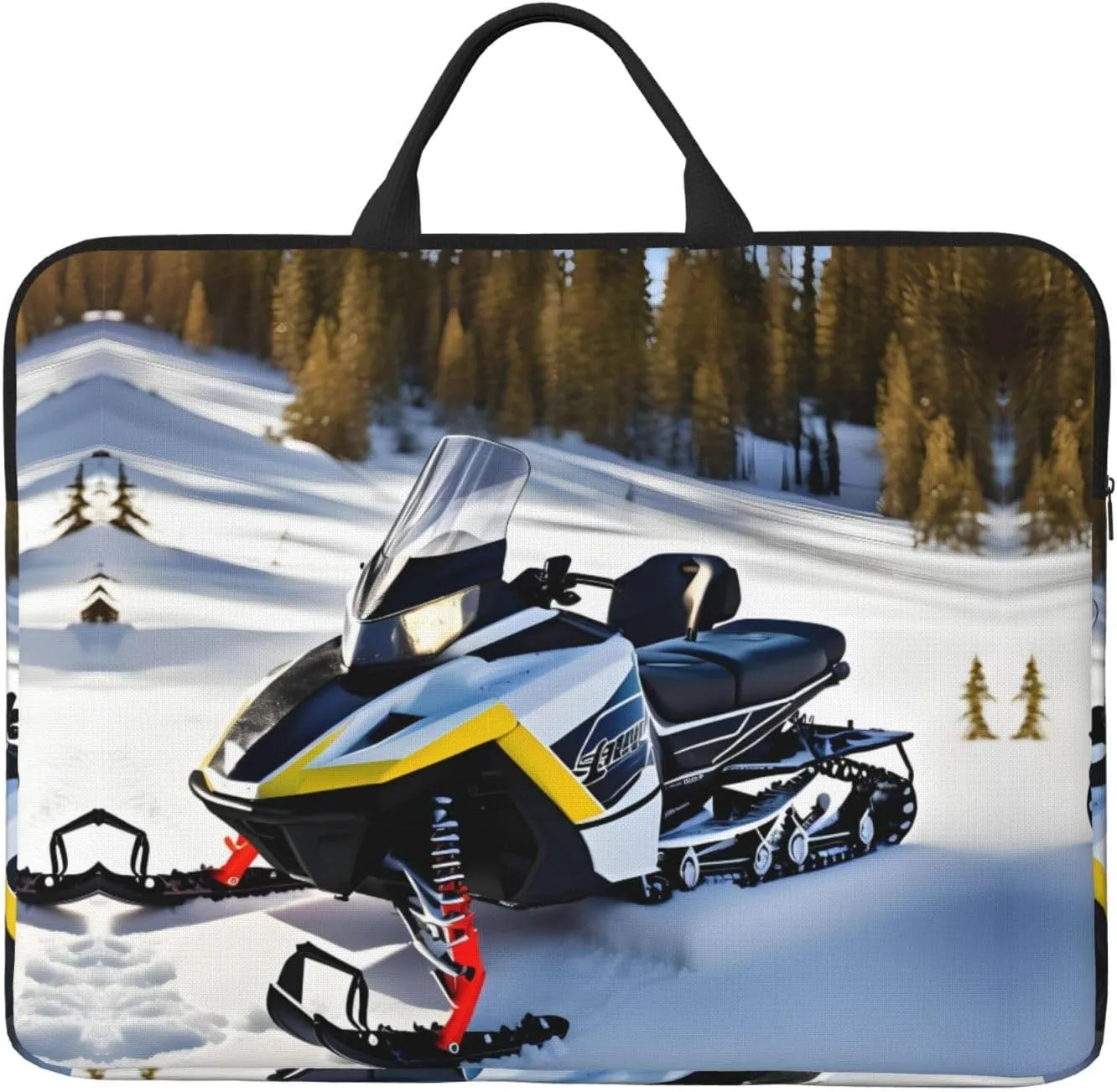 Advanced Snowmobile Printed Laptop Sleeve 16.5 * 12.2", Business and Casual Dual use, Suitable for Some laptops