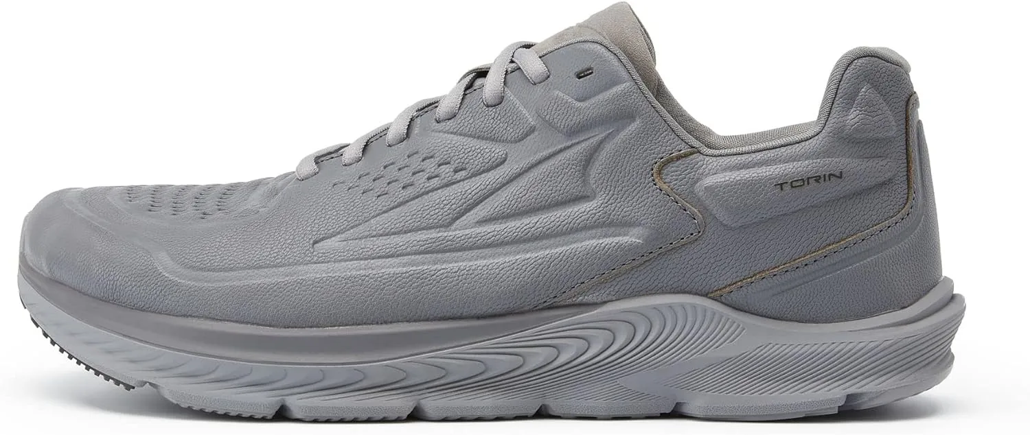 ALTRA Men Torin 5 Leather Trail Running Shoe, Gray, 9.5