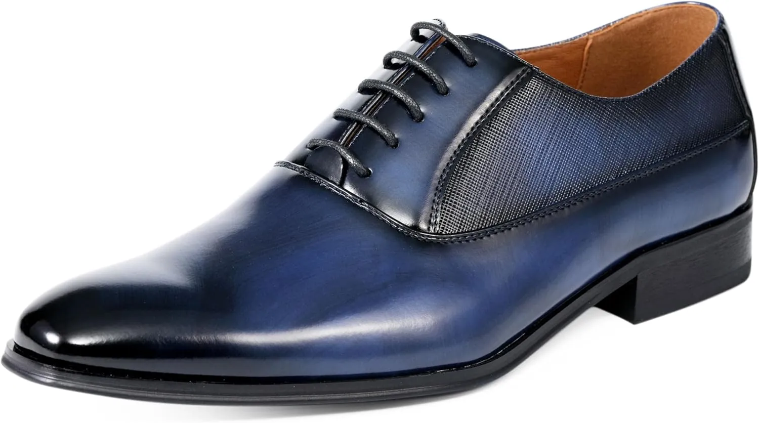 Amali Oxford Dress Shoes for Men with Textured Cap Toe, Men's Oxford Shoes Made from Premium PU Leather, Versatile Formal Footwear for All Occasions