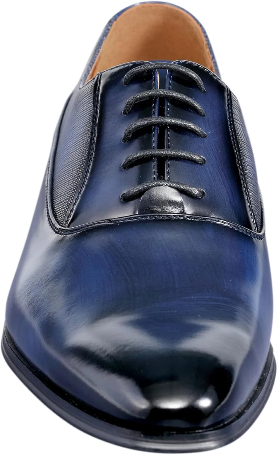 Amali Oxford Dress Shoes for Men with Textured Cap Toe, Men's Oxford Shoes Made from Premium PU Leather, Versatile Formal Footwear for All Occasions