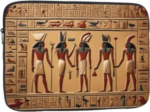 Ancient Egyptian Hieroglyph Pattern Portable Laptop Sleeve Case - Shockproof Portable Laptop Sleeve Bag 17 inch for Men and Women Business Travel, Office Daily Use