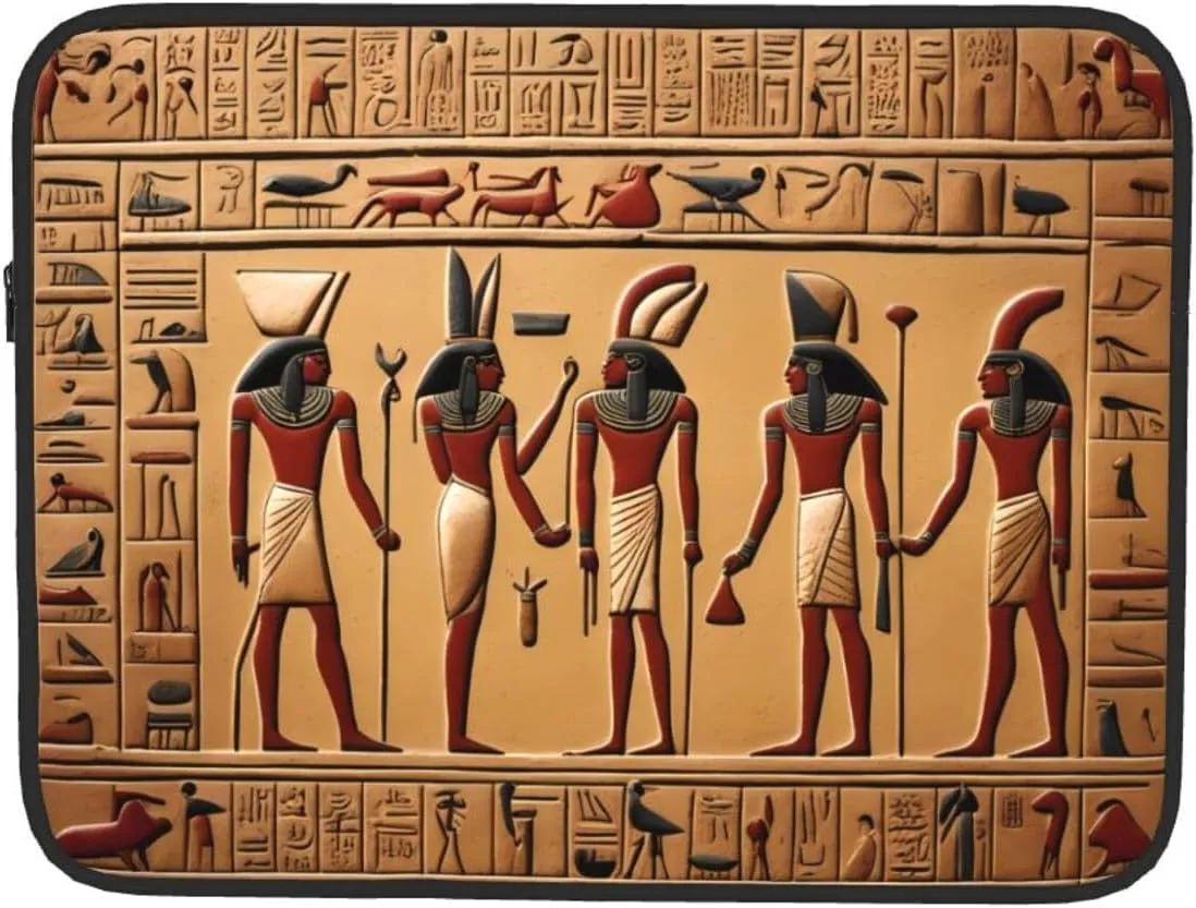 Ancient Egyptian Hieroglyph Pattern Portable Laptop Sleeve Case - Shockproof Portable Laptop Sleeve Bag 17 inch for Men and Women Business Travel, Office Daily Use