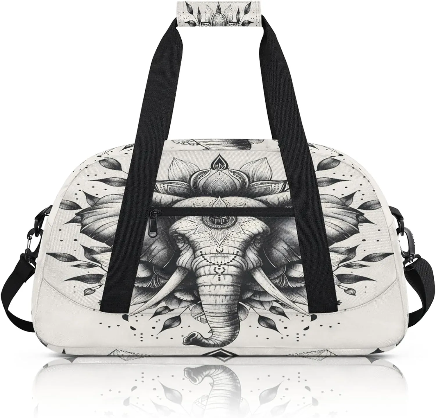 Animal Elephant Small Gym Bag 18 inch Carry On Duffel Bag for Weekender Travel Sports Workout Yoga Gymnastics Dance Ballet