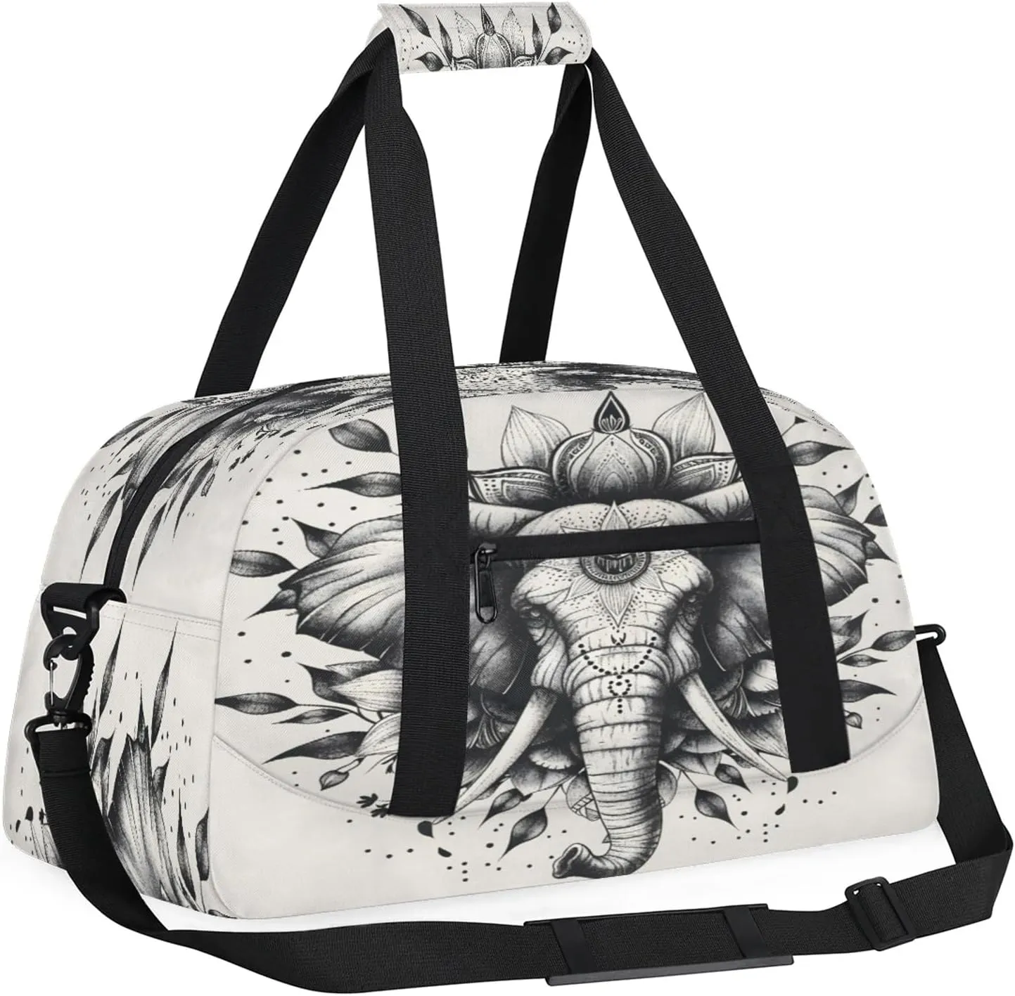 Animal Elephant Small Gym Bag 18 inch Carry On Duffel Bag for Weekender Travel Sports Workout Yoga Gymnastics Dance Ballet