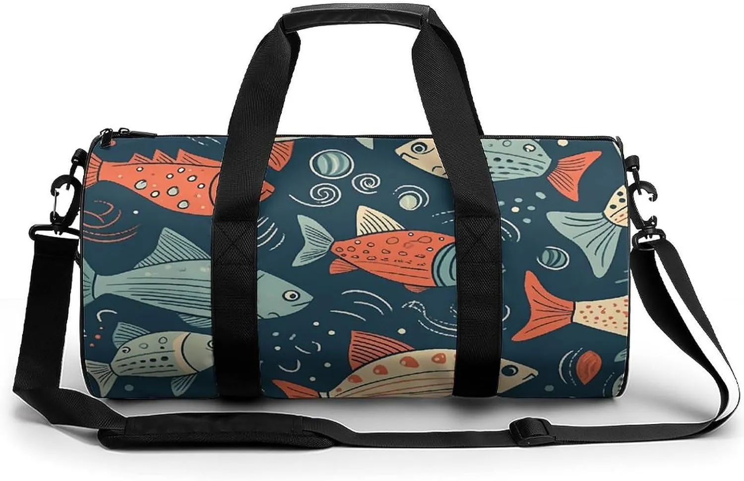 Animation Style Fish Gym Bag Sport Gym Tote Bag Lightweight Duffle Bag Carry On Weekender Bags for Women Men