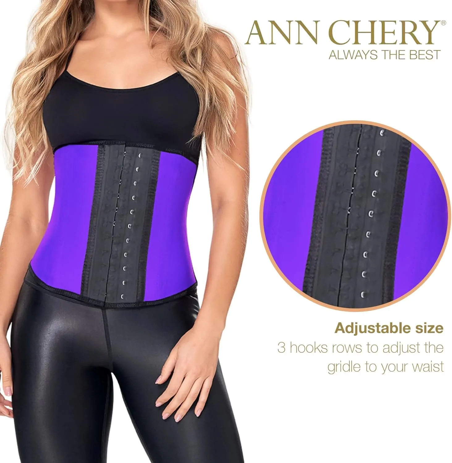 Ann Chery Corset Waist Trainer for Women’s Weight Loss - Colombian Waist Cincher - Latex Body Shaper - Included Lotion