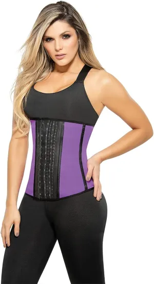 Ann Chery Waist Trainer and Shaper - Black 3 Hook Latex Waist Cincher Belt ((Waist 23,5-25,5 Inch) X-Small / 30, Purple)