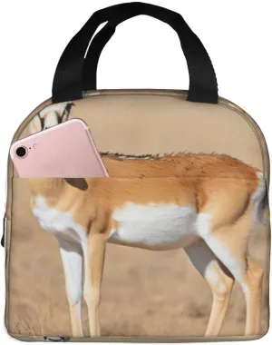Antelope on the Grassland Lunch Bag Lunch Box for Women & Men â€“ Leakproof Cute Cooler Lunch Tote Bag, Large Capacity for Work Travel Picnic