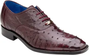 Antique Dark Burgundy Ostrich Quill Orlando Dress Shoe
