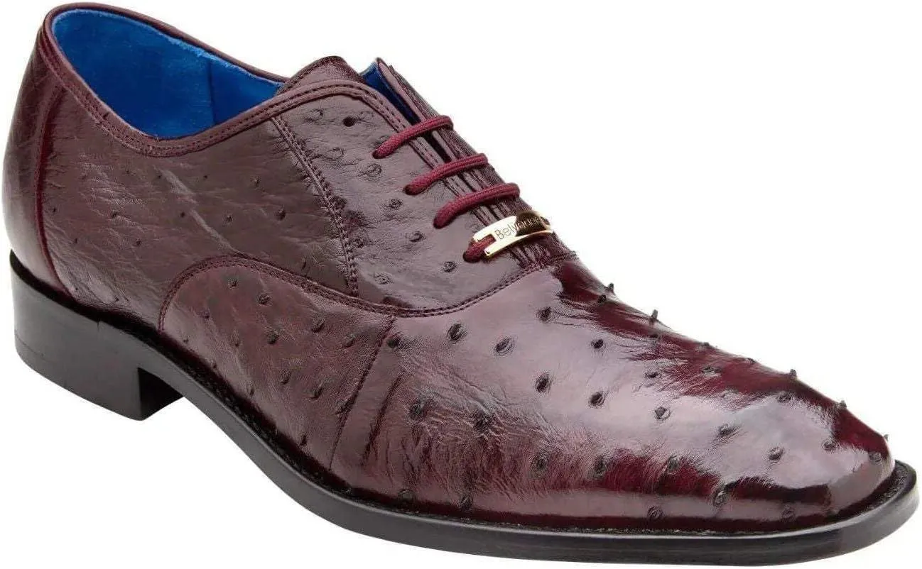 Antique Dark Burgundy Ostrich Quill Orlando Dress Shoe