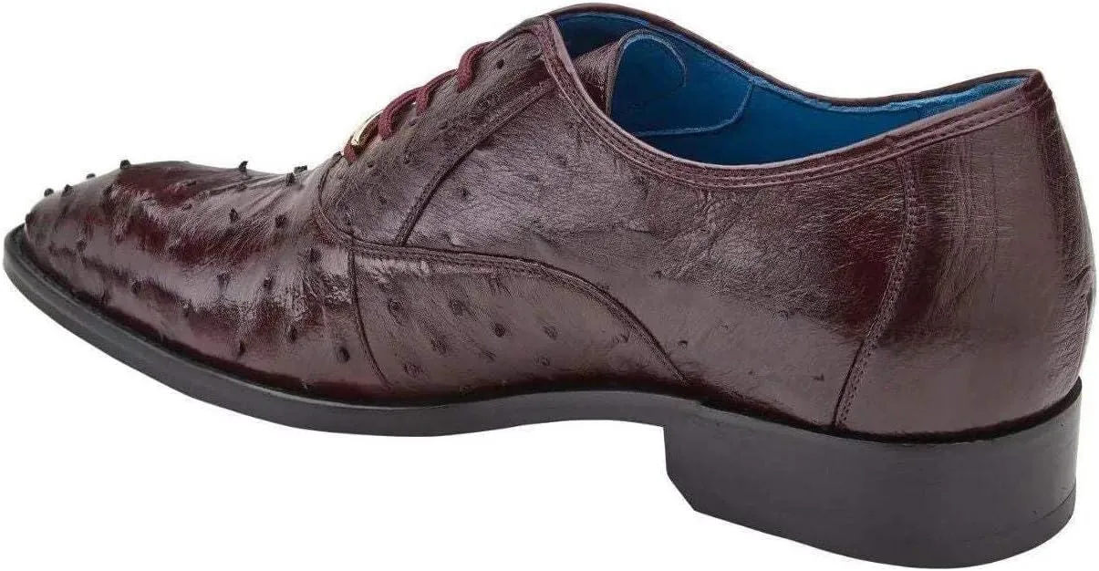 Antique Dark Burgundy Ostrich Quill Orlando Dress Shoe