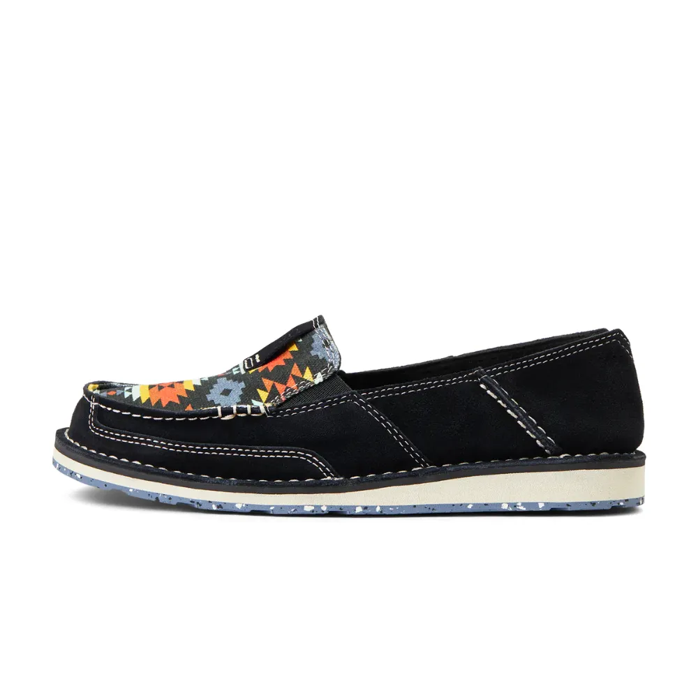 Ariat Womens Black Suede Aztec Print Cruiser