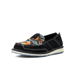 Ariat Womens Black Suede Aztec Print Cruiser