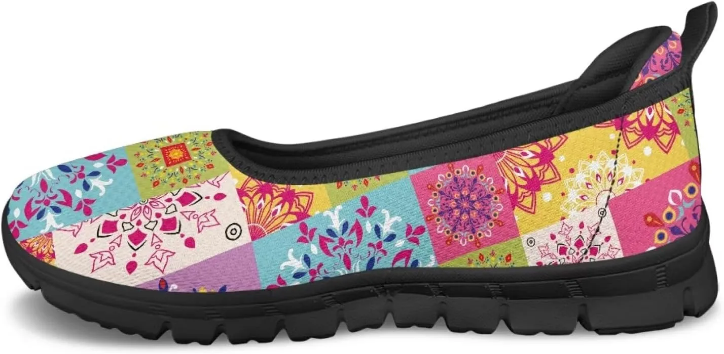 Art Travel Shoes for Women Slip On Casual Cozy Loafers Lightweight Comfort Fashion Sneaker for Women Holiday Shoes Print Series US Size 6-11