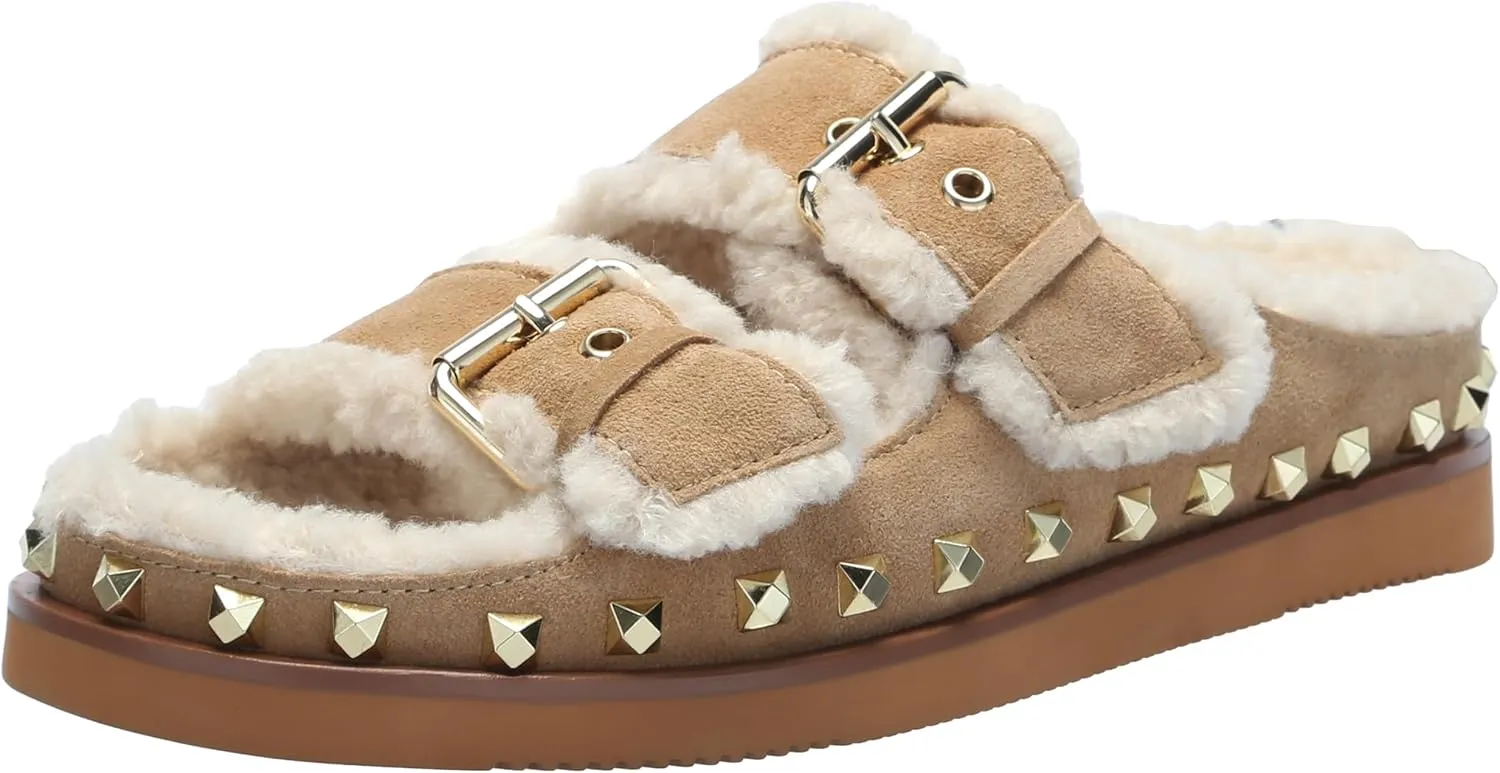 ASH Women's Moonlight Studs Sneakers, Vintage-Inspired Distressed Leather with Bold Starry Logo Uma Suede Sandals