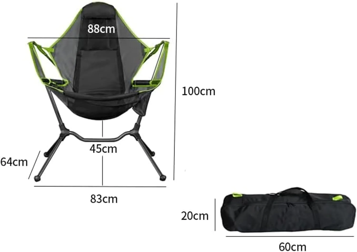 Backpacking Chair Breathable Mesh Fabric Folding Chair, Thick Aluminum Tube Support Beach Chair, Removable Pillow Design Camping Chair Foldable Chair