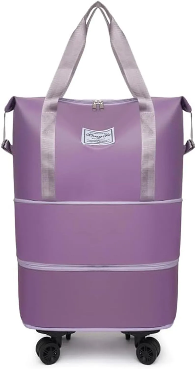 Beente Travel Bag with Wheels - 2025 New Large Capacity Travel Bag - Universal Wheel Removable, Expandable and Foldable (Dark Purple,one size)