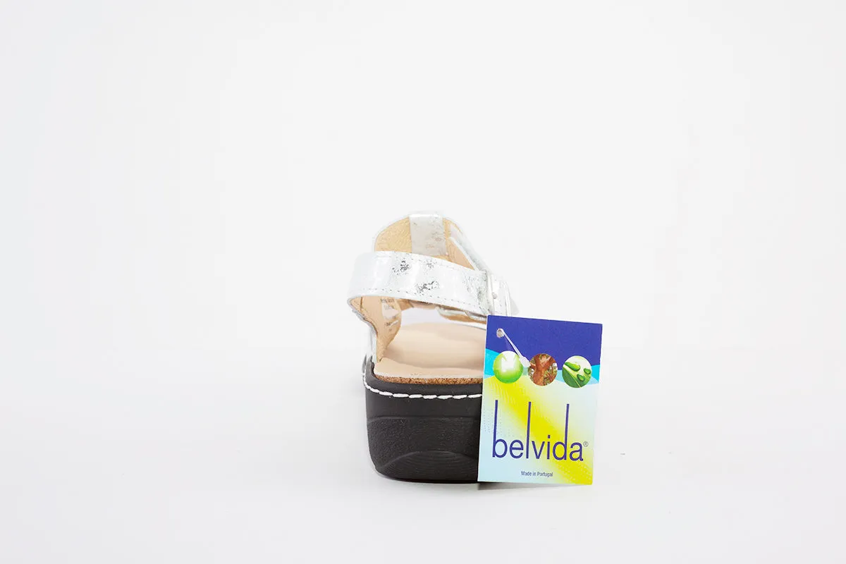 BELVIDA 42.212 VELCRO STRAP COMFORT SANDAL - SILVER