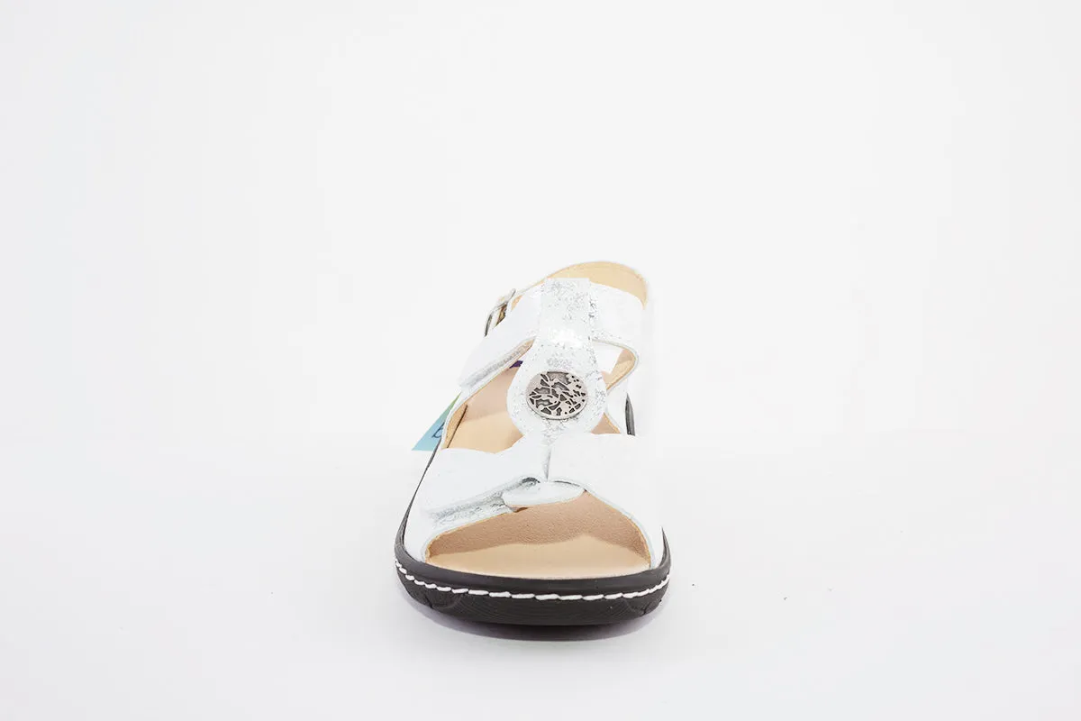 BELVIDA 42.212 VELCRO STRAP COMFORT SANDAL - SILVER