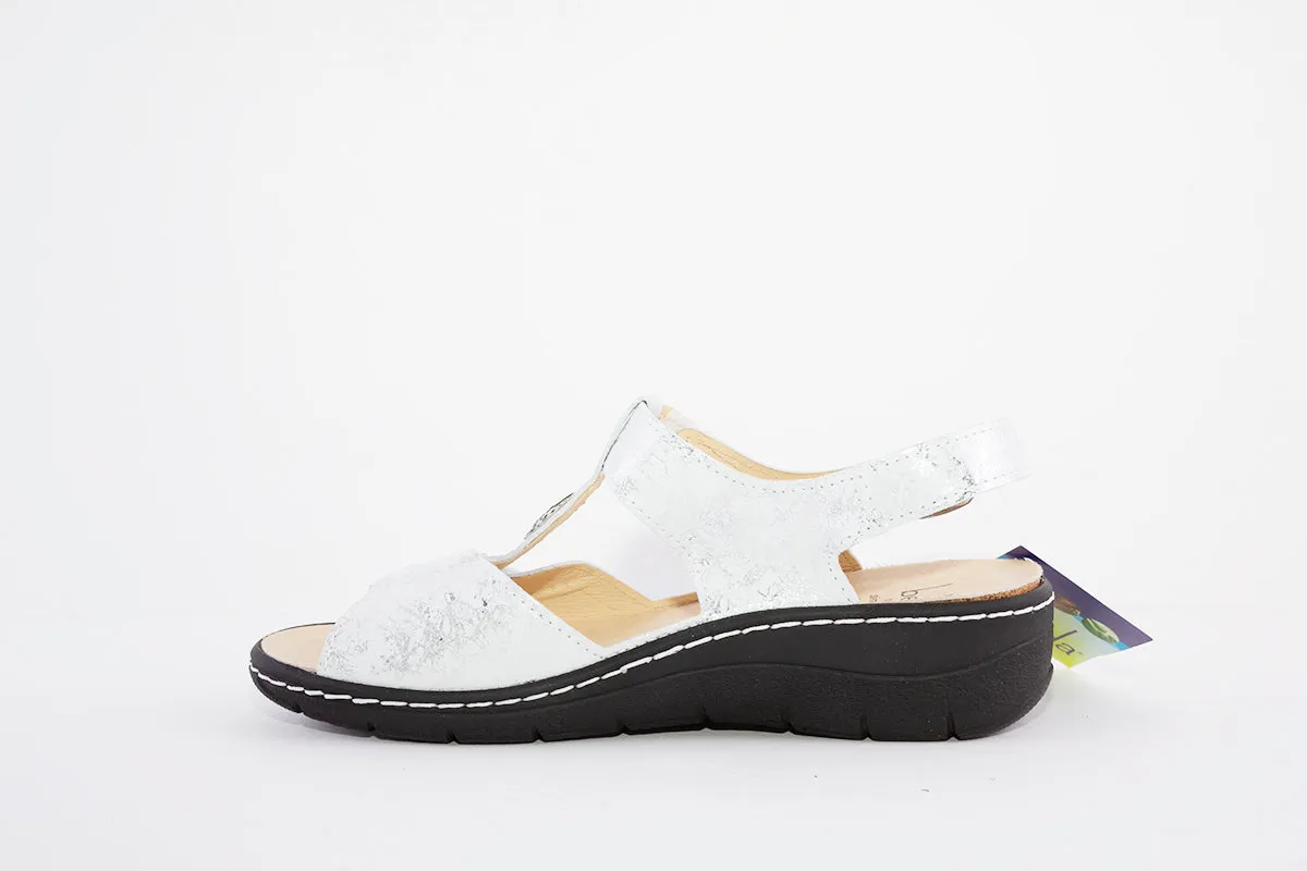 BELVIDA 42.212 VELCRO STRAP COMFORT SANDAL - SILVER