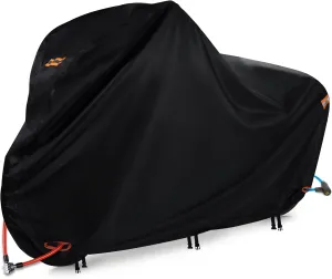 Bike Cover Waterproof Outdoor Bicycle Covers with Lock Holes & 3 Buckles 420D Heavy Duty Ripstop Material Anti UV Snow Wind Proof for Mountain Road City Electric Bikes Up to 68 inch