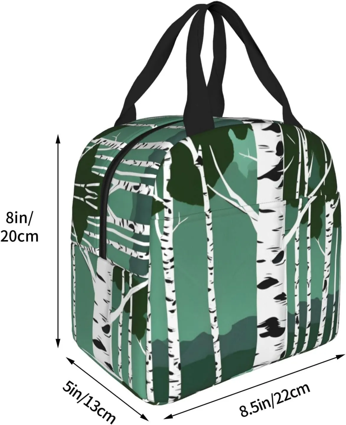 Birch Trees Portable Lunch Box For Men Women Reusable Small Bag For Office Outdoor