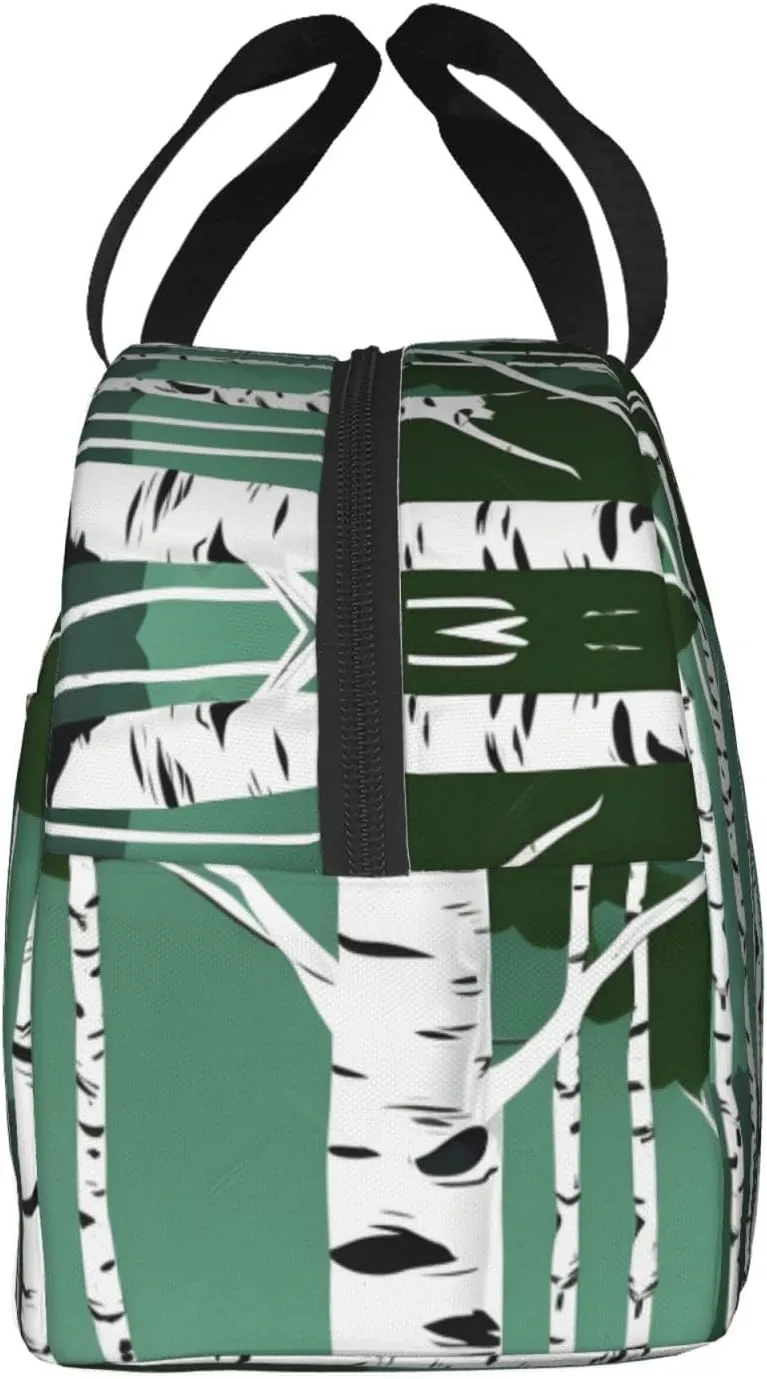 Birch Trees Portable Lunch Box For Men Women Reusable Small Bag For Office Outdoor