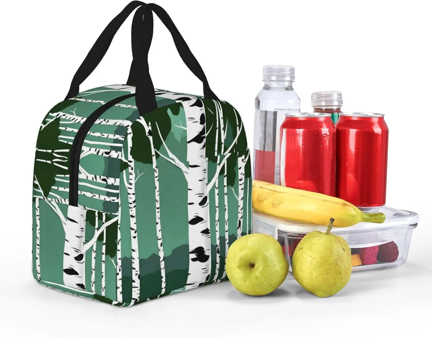 Birch Trees Portable Lunch Box For Men Women Reusable Small Bag For Office Outdoor