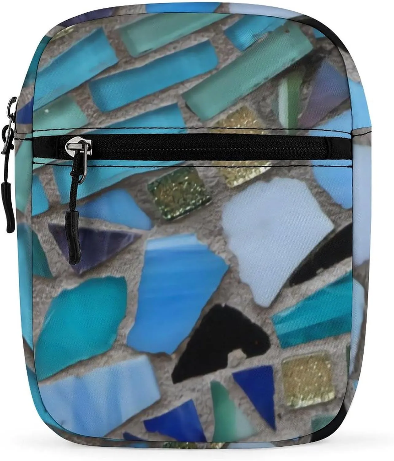 Blue Sea Glass Light Detachable Shoulder Strap Small Shoulder Bag Unisex