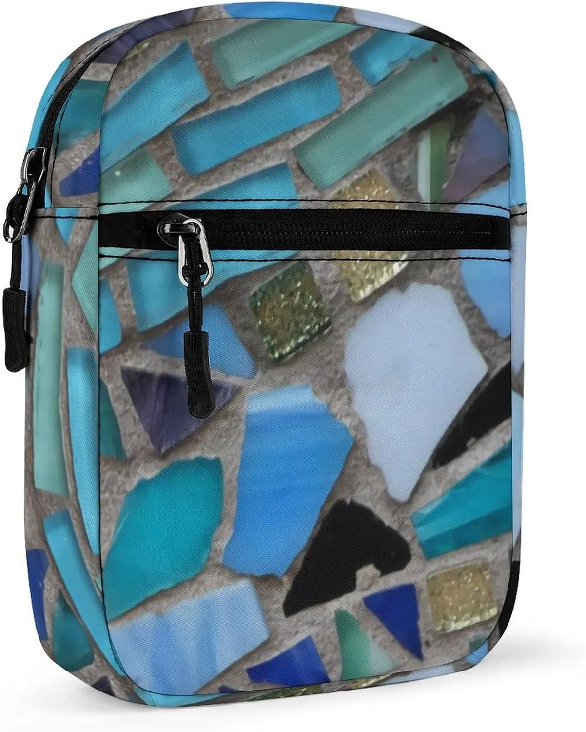 Blue Sea Glass Light Detachable Shoulder Strap Small Shoulder Bag Unisex