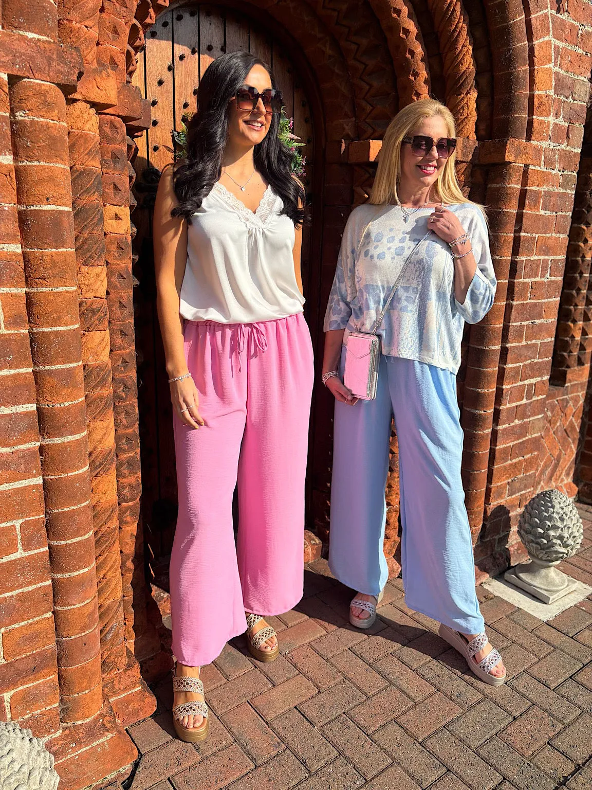 Blue Wide Leg Pocket Trousers Claudia
