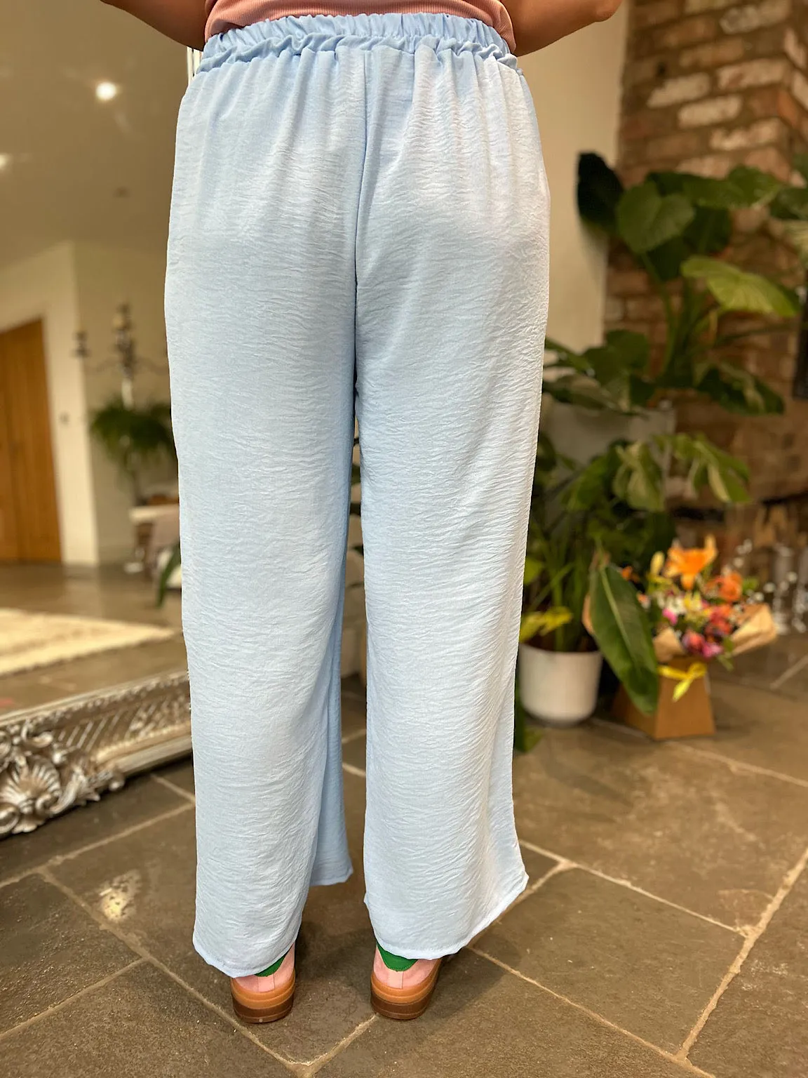 Blue Wide Leg Pocket Trousers Claudia