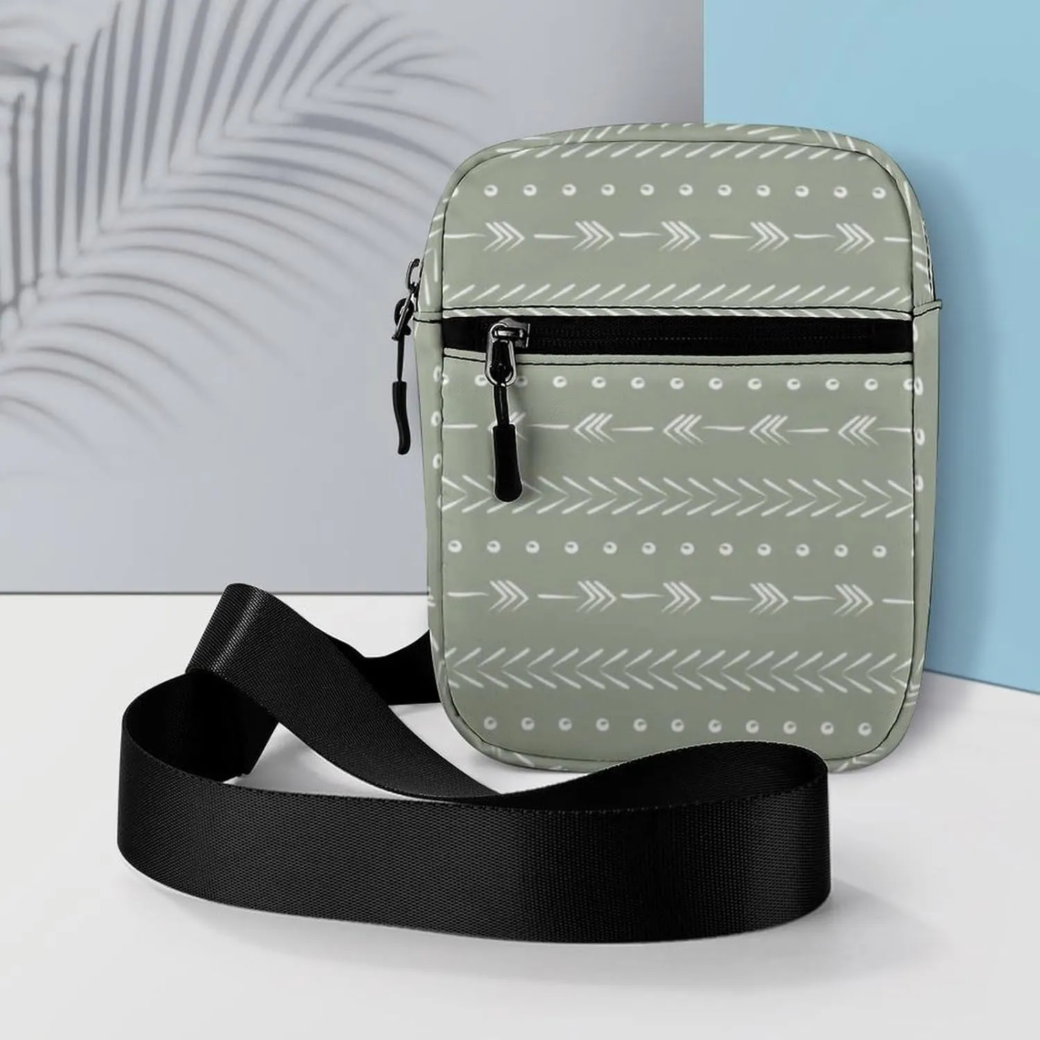 Boho Arrows Mudcloth Detachable Shoulder Strap Small Shoulder Bag Unisex