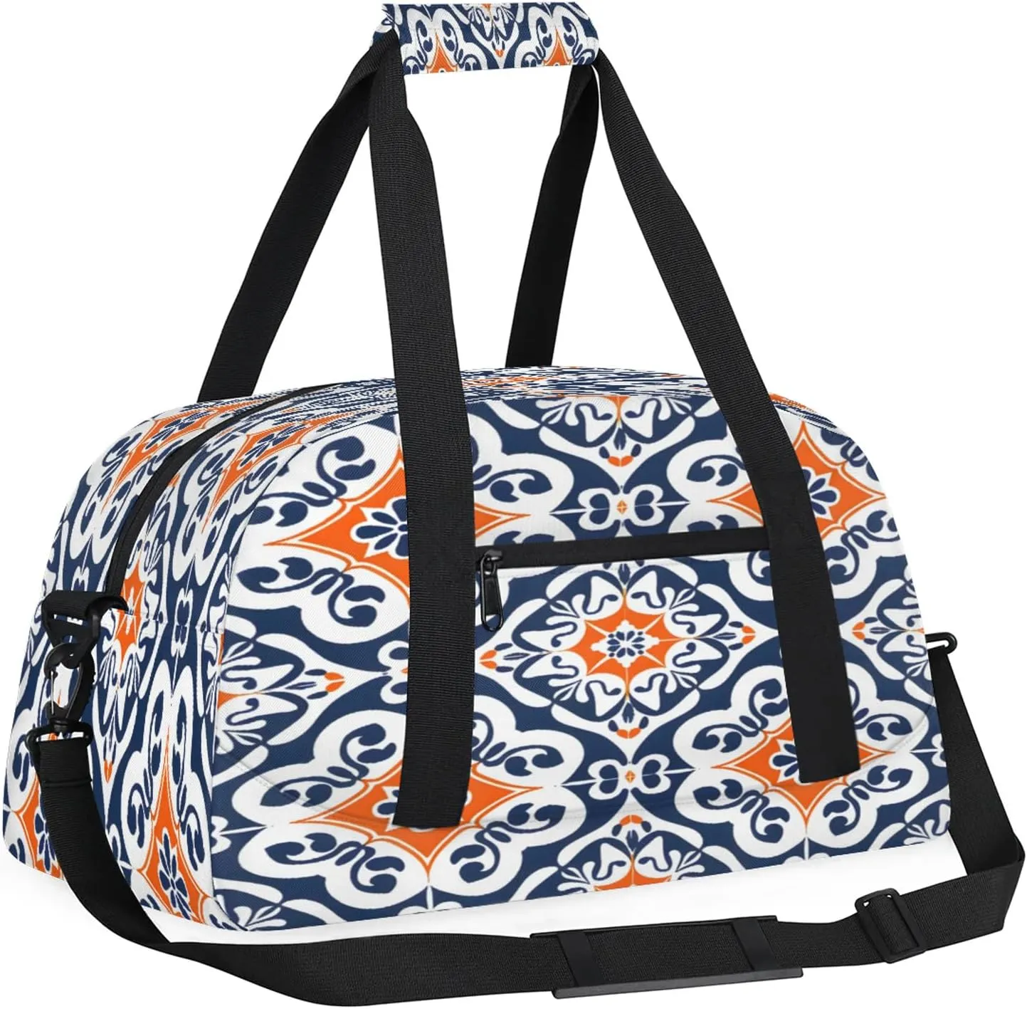 Boho Mexican Tile Small Gym Bag 18 inch Carry On Duffel Bag for Weekender Travel Sports Workout Yoga Gymnastics Dance Ballet