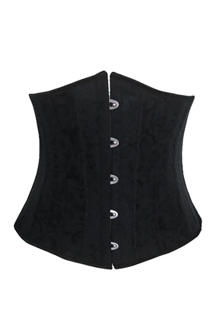 Brocade Laced Waist Training Corset Shaper  24 Steel Boned